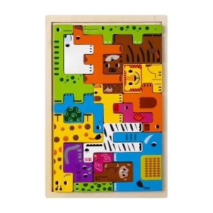 tangram puzzle, wooden puzzle, wooden blocks puzzle, animal wooden puzzle, montessori puzzle