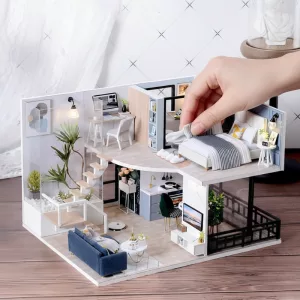 doll house, mini doll house, doll house kit, doll house building kit, diy doll house