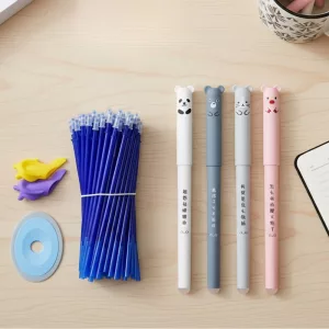 erasable pen set, erasable pen with refills, erasable gel pen, pen refills