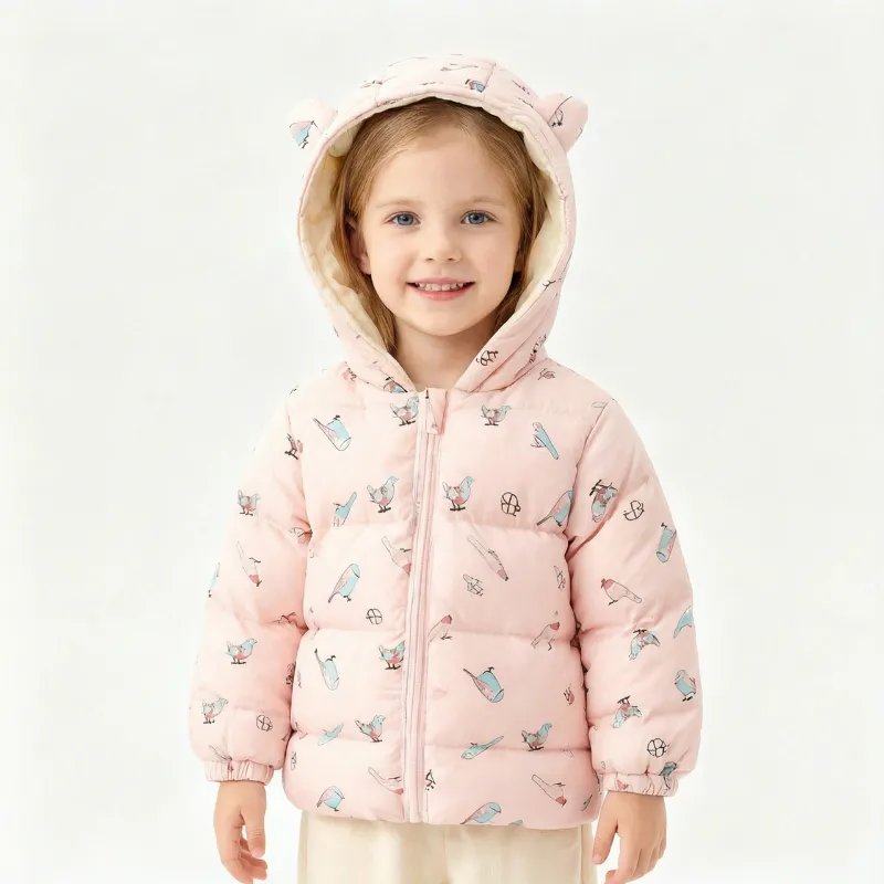 warm jacket, hooded jacket, cute jacket, hooded jacket with ears, hooded puffer jacket