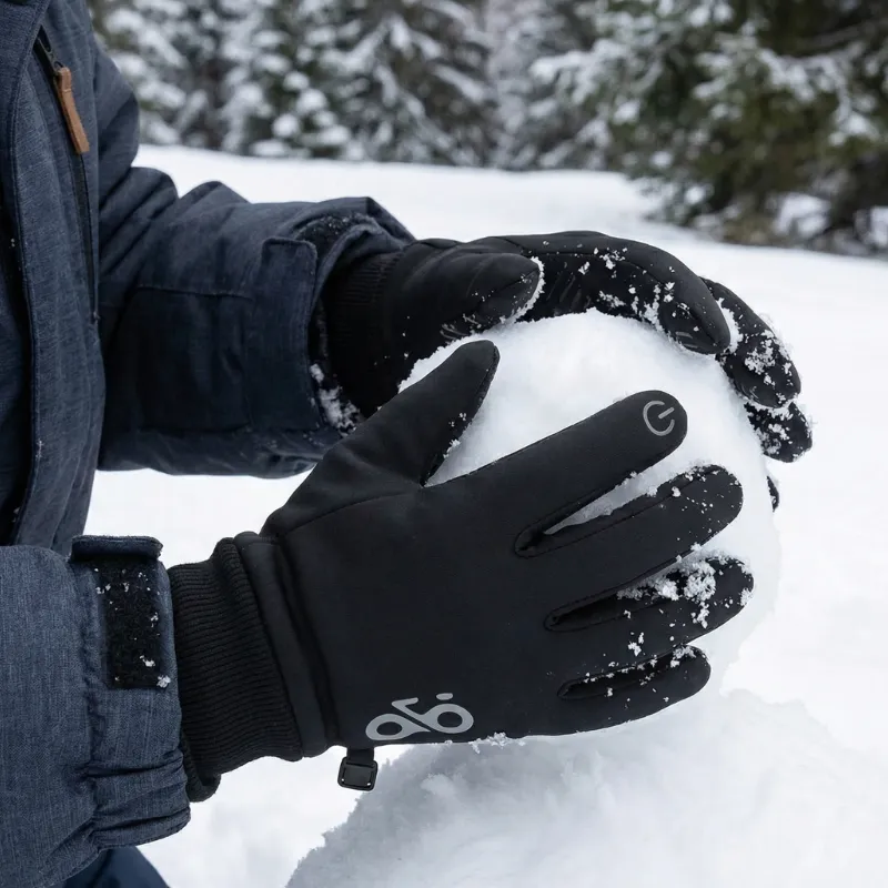 Mănuși de iarnă impermeabile, căptușite, antiderapante, cu degete pentru ecran tactil pentru copii