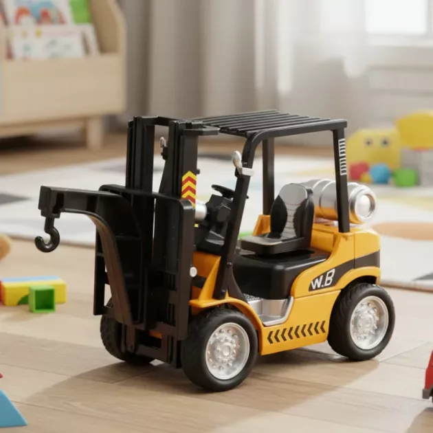construction truck toy, forklift toy, crane toy, crane truck toy