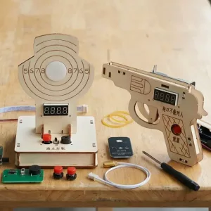 target shooting kit, wooden assemble toy