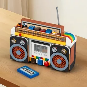 Jucărie DIY Radio Retro din Cărămizi de Asamblat pentru Copii