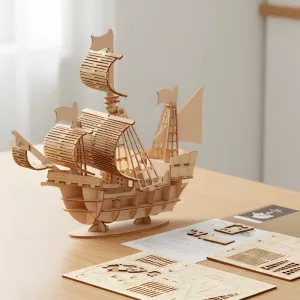 Puzzle 3D Vehicul - Blocuri de construcție din lemn pentru copii