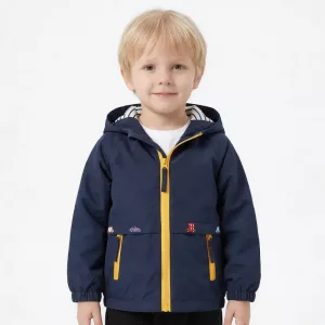 Jachetă ușoară stilată din bumbac cu glugă pentru vânt