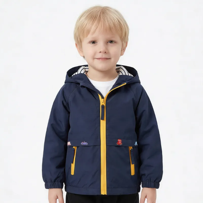 Jachetă ușoară stilată din bumbac cu glugă pentru vânt