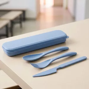 Set portabil de tacâmuri pentru copii, 3 piese