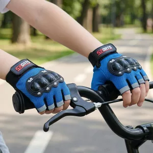 Mănuși de ciclism pentru copii, căptușite, fără degete
