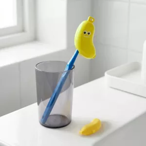 Husă pentru periuță de dinți în formă de banană cu etui de călătorie pentru pastă de dinți pentru copii