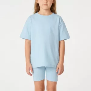 Set respirabil din bumbac pentru copii, cu tricou cu mânecă scurtă, leggings și pantaloni scurți